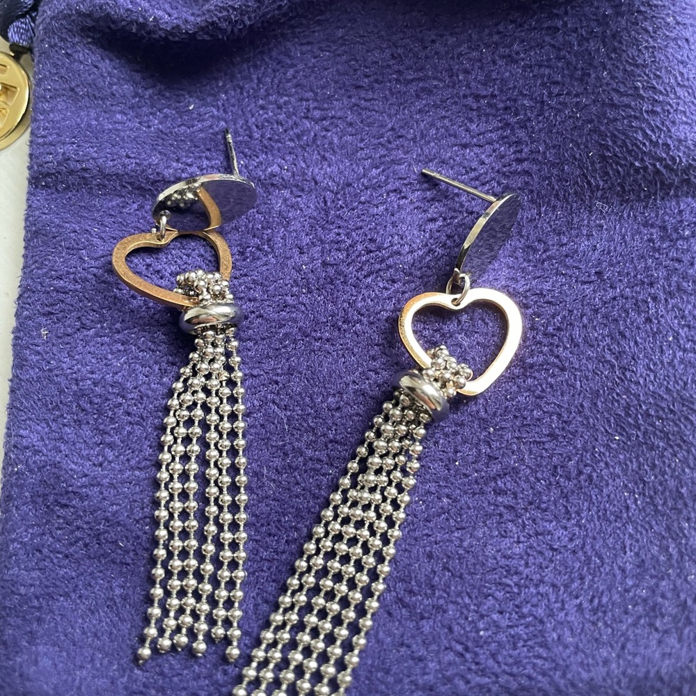 Elegant Heart Tassel Earrings